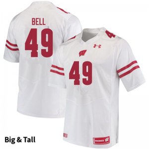Men's Wisconsin Badgers NCAA #49 Christian Bell White Authentic Under Armour Big & Tall Stitched College Football Jersey PT31L25CF